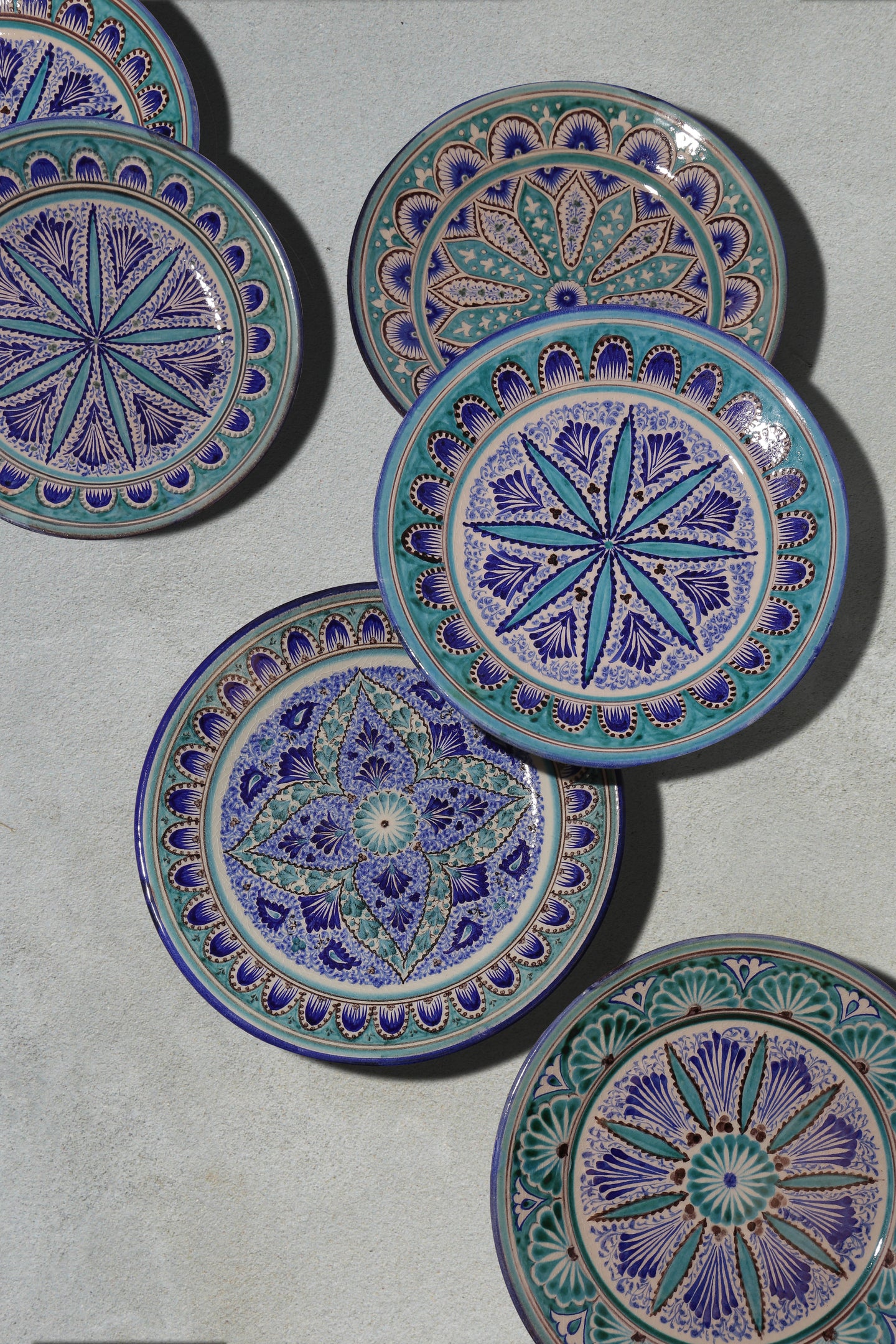 Marine blue ceramics and turquoise blue ceramics