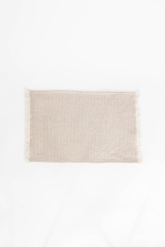 Ecru & Beige Dotted Senegalese Placemats | Set of 2