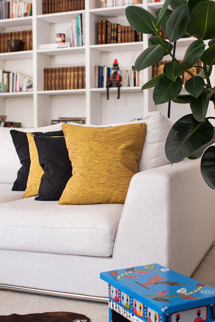 Bright Yellow ‘Faux-Uni’ Senegalese Cushion