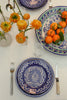 Marine Blue Uzbek Handmade Ceramic Dessert plates on a table setting