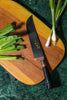 Metal Kitchen Handmade Uzbek Knife on a chopping board
