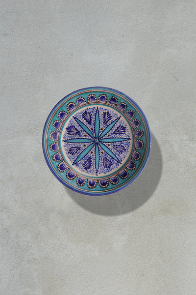 Turquoise Uzbek Handmade Ceramic Dessert plates